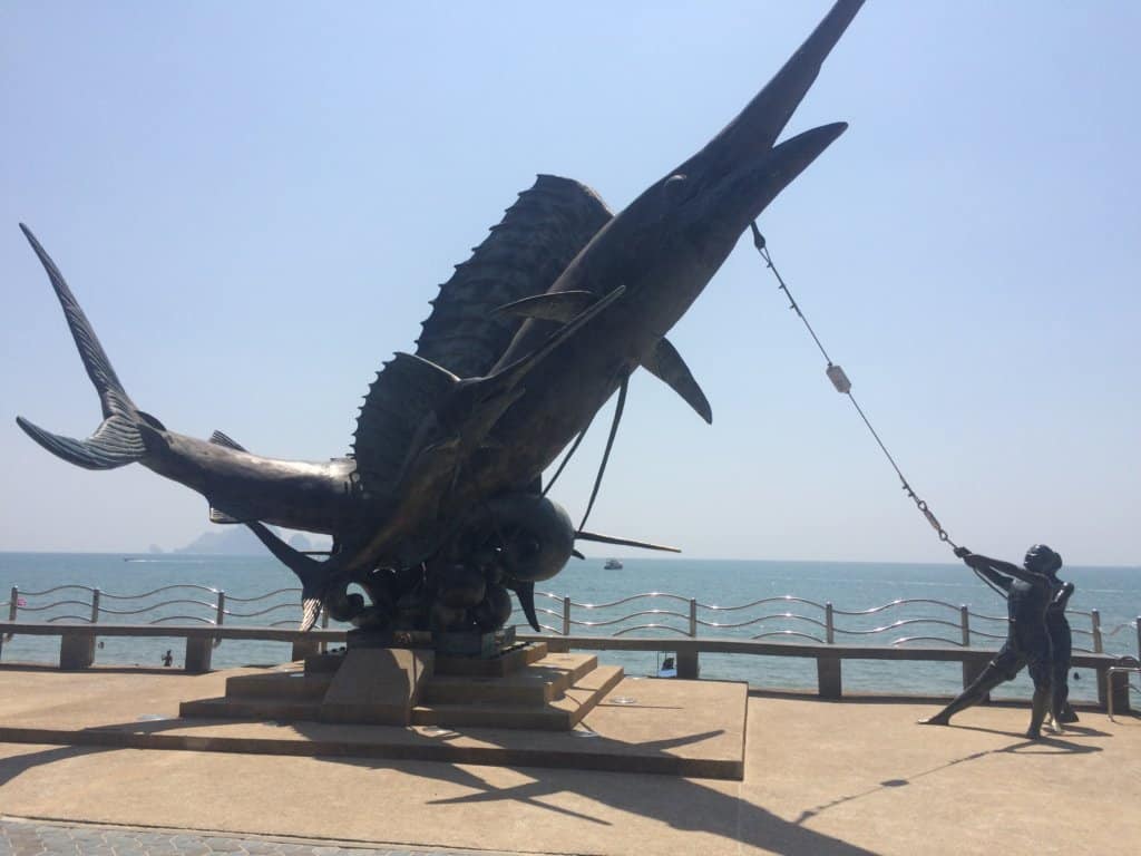 Large fish structure on the coast of ao nang