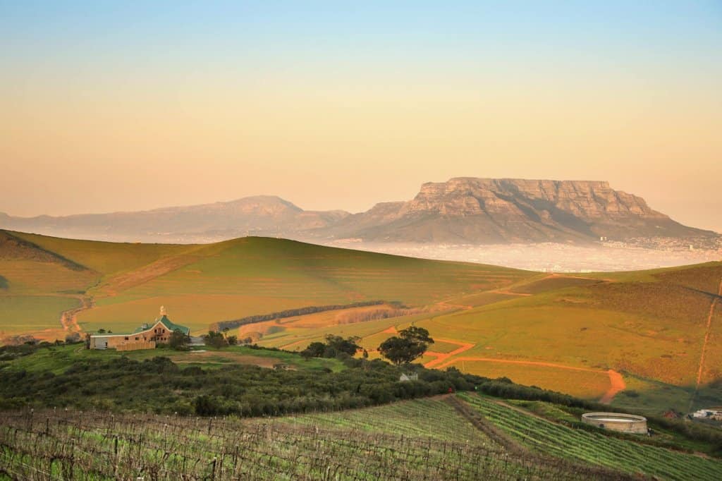 Mountain and Farmland in George Africa 