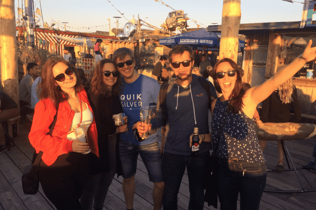 group of people on a rooftop in berlin