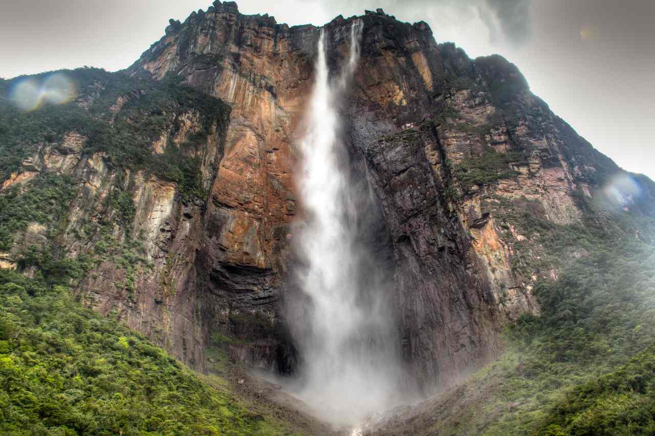 Remote Angel Falls, the world’s highest uninterrupted waterfall in Venezuelan jungle