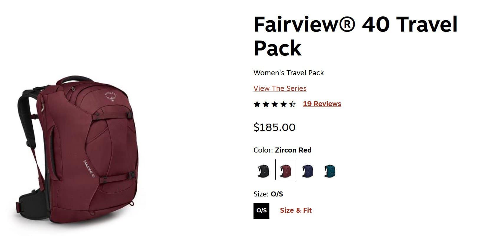 price of the osprey backpack 