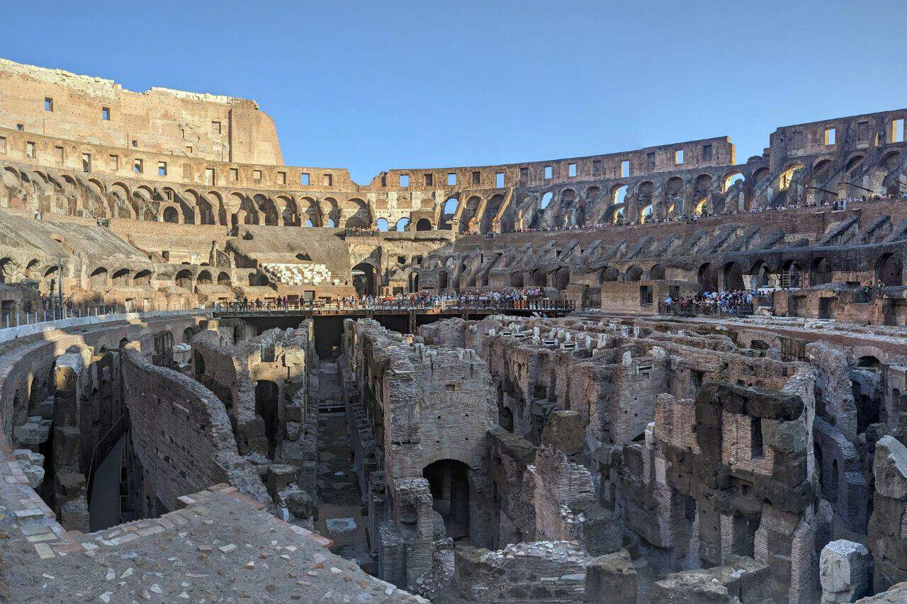 the interior of the colosseum in rome