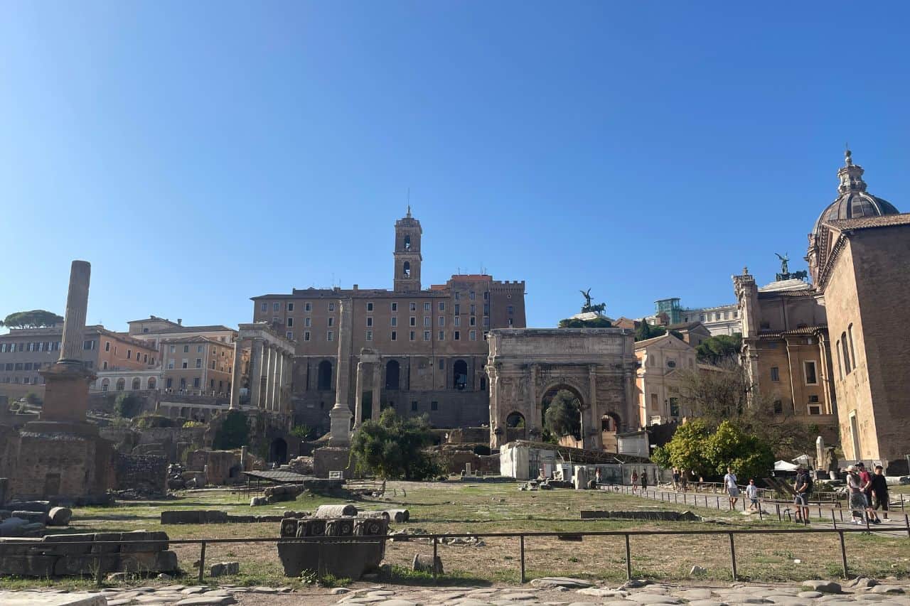 old structures inside of palantine hill in rome, your third city of your 10 day itinerary in italy