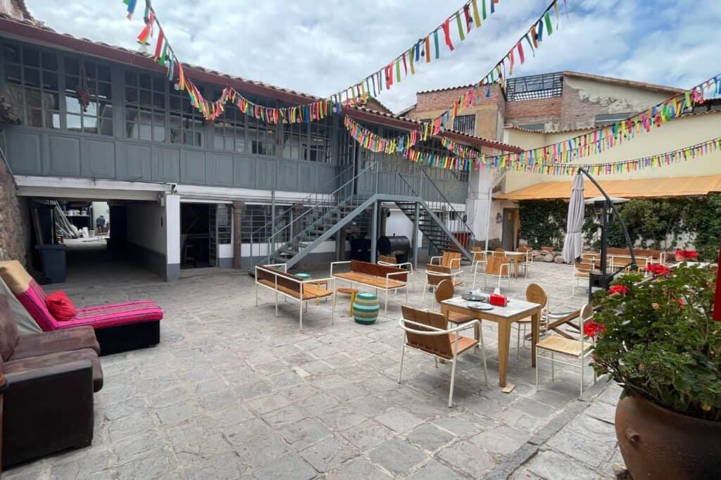 outdoor area at hostel