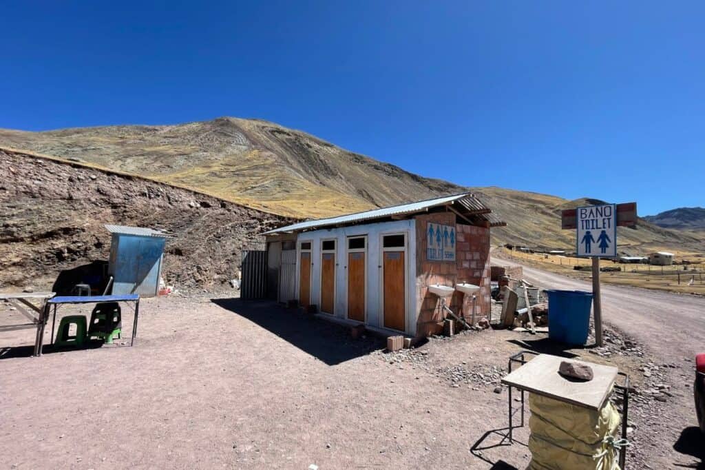 wooden shack for a public toilet