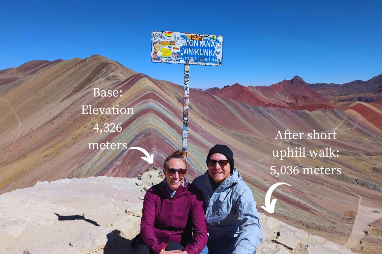 elevation numbers at rainbow mountain