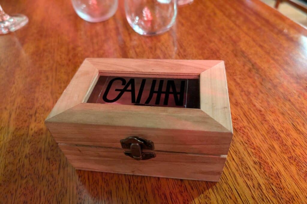 wooden box with the word Gaijin