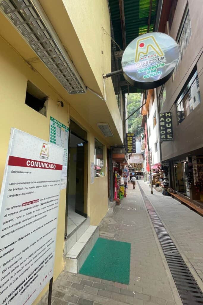 exterior and street view of where to buy machu picchu bus tickets