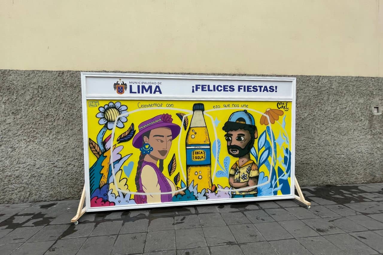 A colorful work of art in downtown Lima