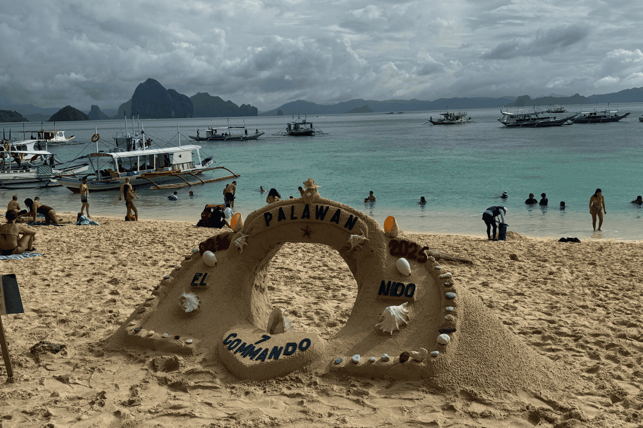 Sand Castle on the beach of 7 Commando Beach - the only beaches in El Nido on Tour A