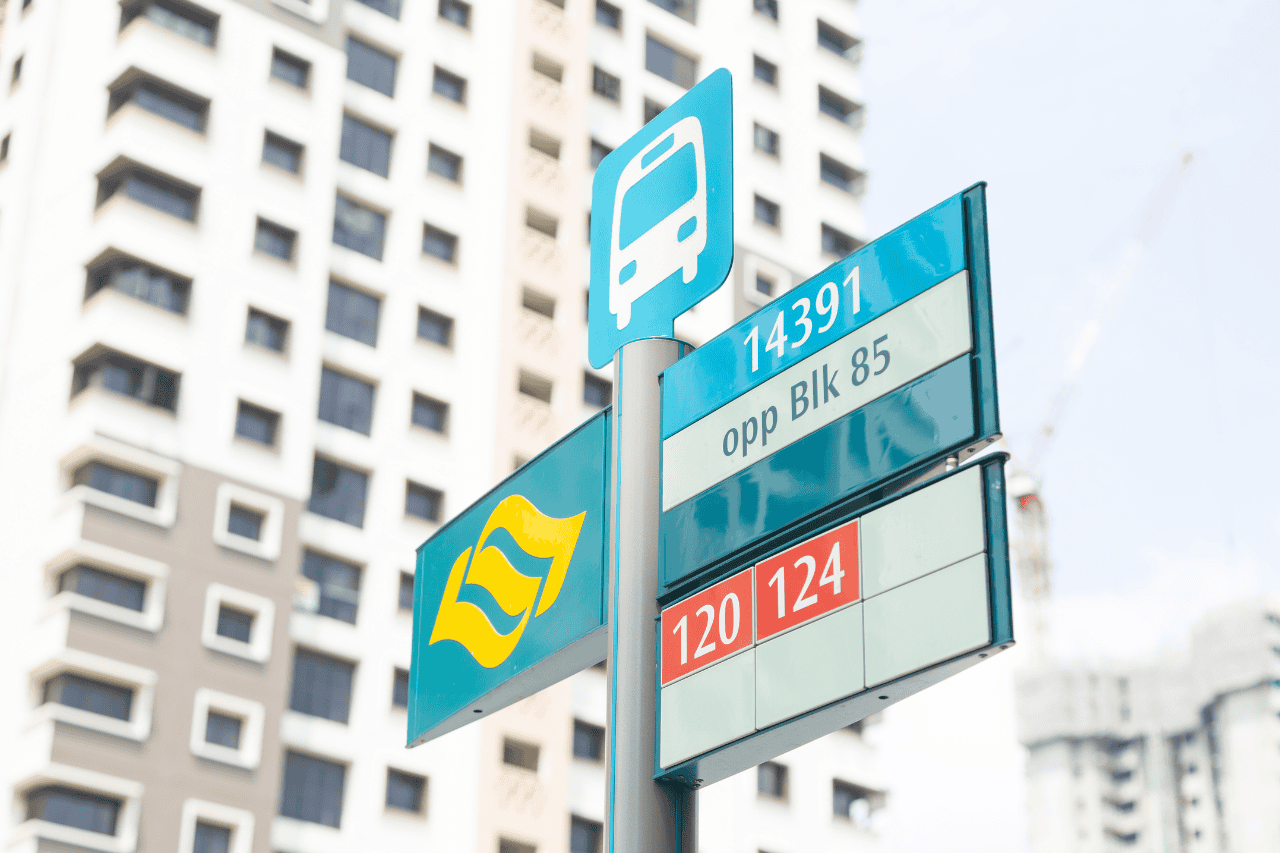 A detailed bus sign in Singapore