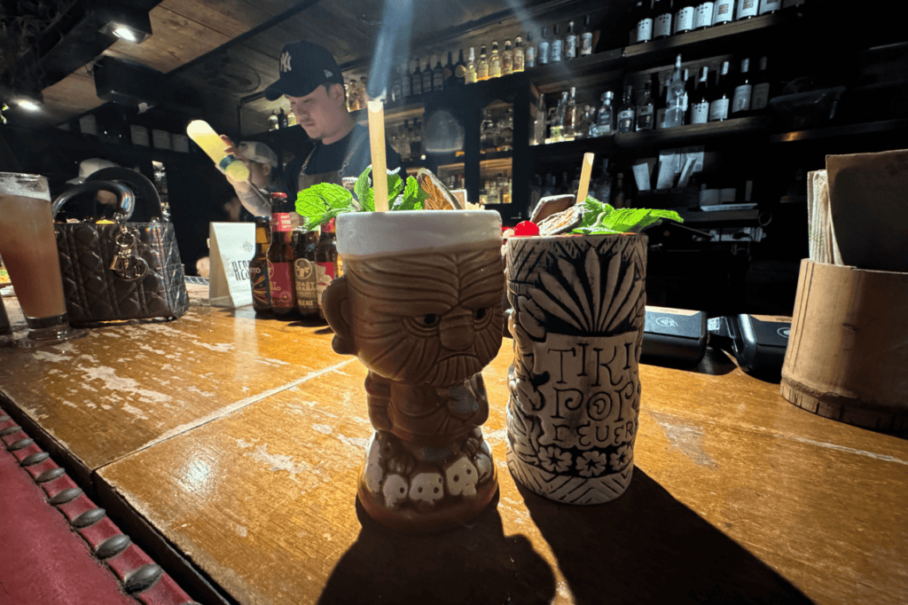 Two tiki cocktail drinks in Manila