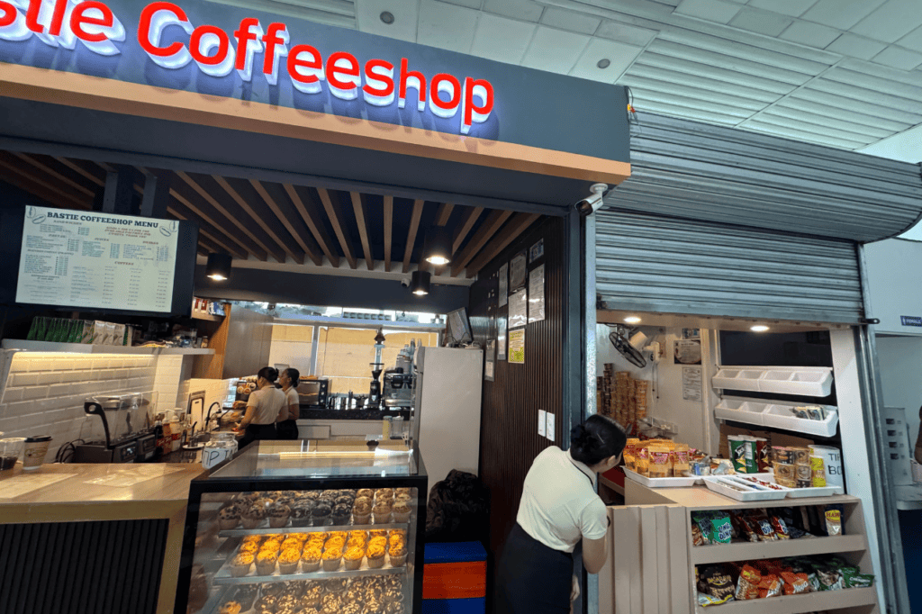 Small snack stand inside Siargao Airport selling drinks and local treats