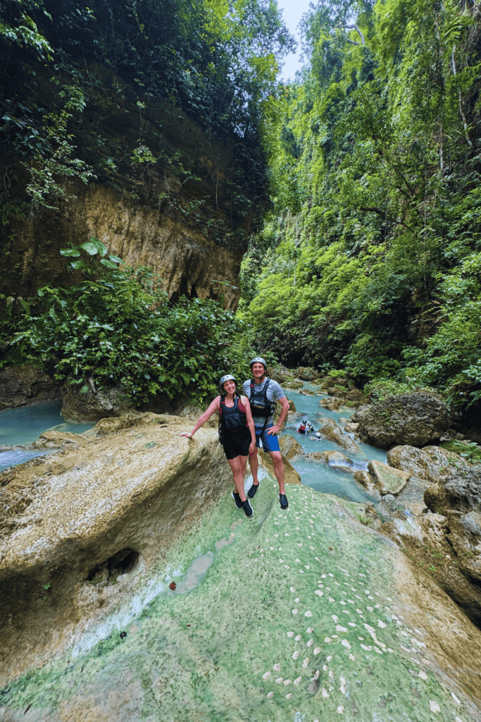 Scenic view of the canyone surrounded by lush greenery during a canyoneering adventure