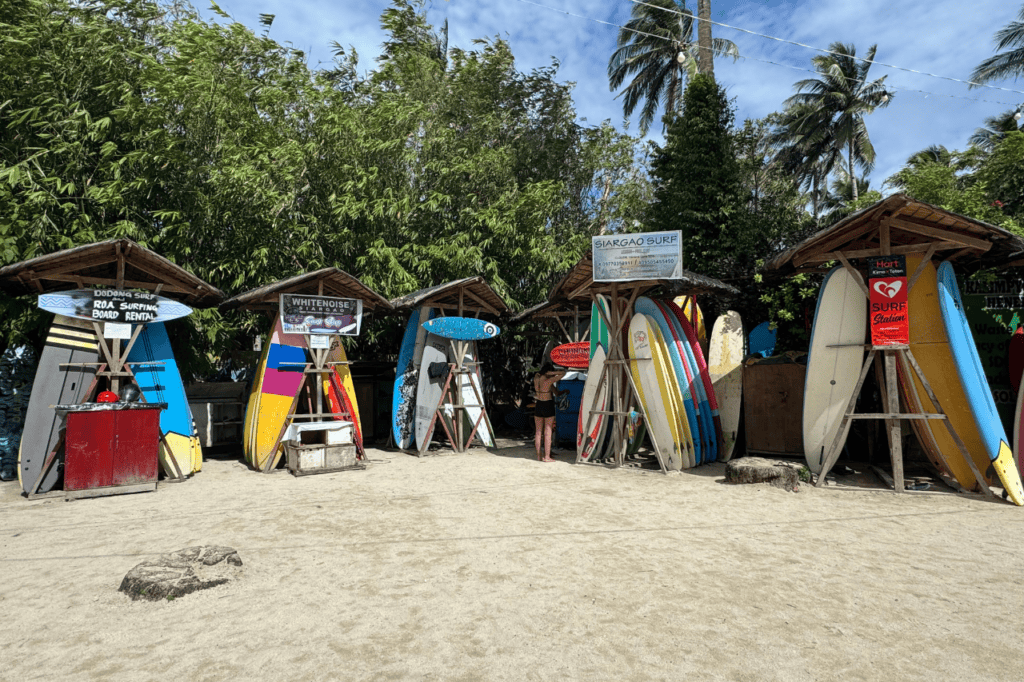 Colorful Surfboards at the Cloud 9 entrance