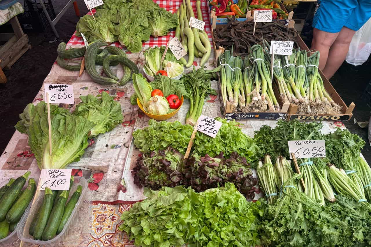 Fresh Produce at Catania Market Explore Catania’s colorful markets filled with fresh fruits, vegetables, and Sicilian specialties.