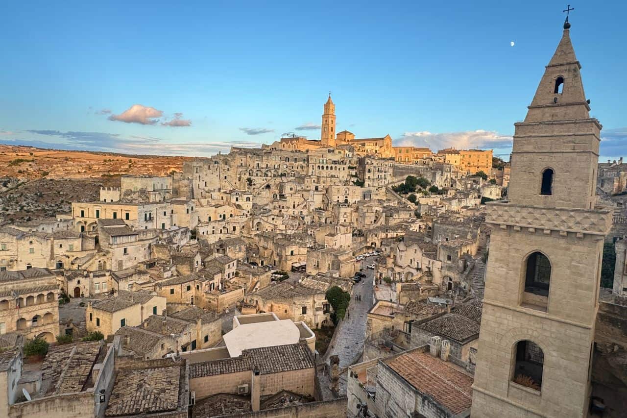 Matera Old Town Architecture Close-up of Matera’s old town architecture with layered stone houses and arches