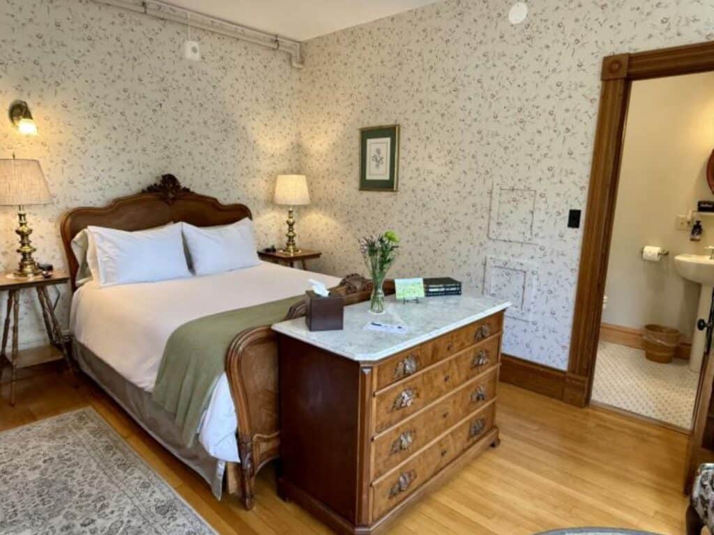 Spacious guest room at Governor’s Inn in Ludlow Vermont